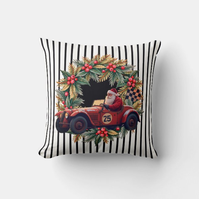 Black And White Vertical Stripe Kudde (Framsida)