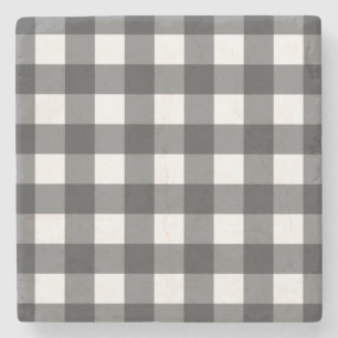 Black and White Vichy Print Gingham Mönster Stenunderlägg