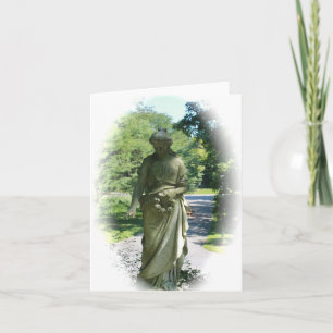 Black and White Victorian Angel Statue Kort