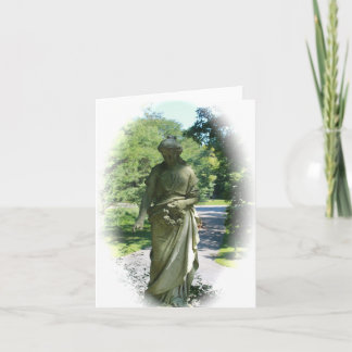 Black and White Victorian Angel Statue Kort
