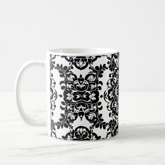 Black and White Victorian Goth #3 Kaffemugg (Vänster)