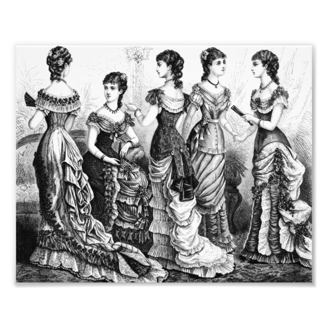 Black and White Victorian mode Fototryck (Framsidan)
