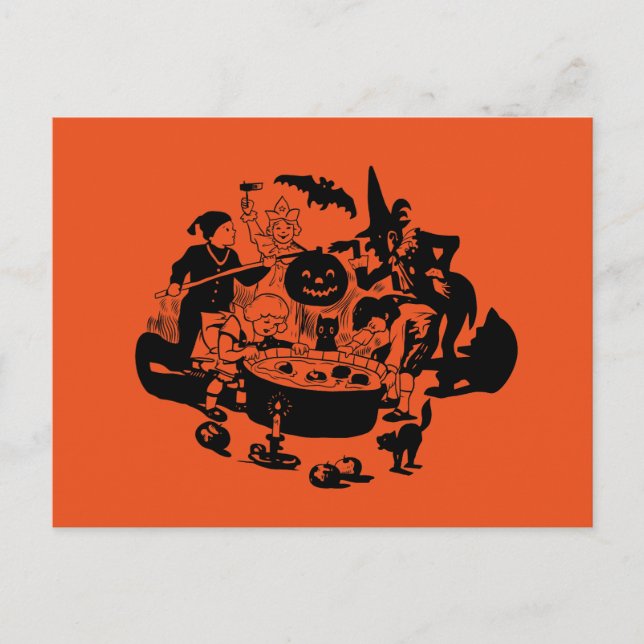 Black and White Vintage Apple Bobning Vykort (Framsida)