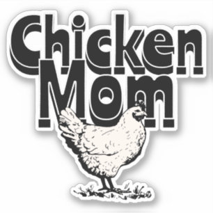 Black and White Vintage Chicken Mamma Klistermärken