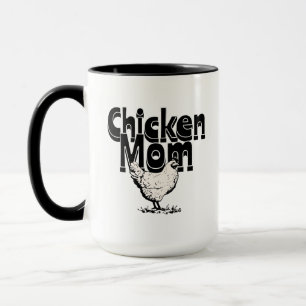Black and White Vintage Chicken Mamma Mugg
