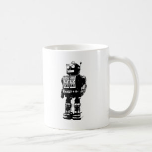 Black and White Vintage Robot Kaffemugg