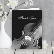 Black and White Violin Musician Funeral Sympathy