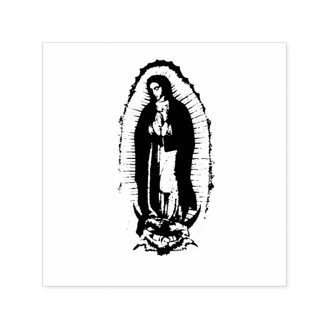 Black and White Virgen de Guadalupe Självfärgande Stämpel (Design)