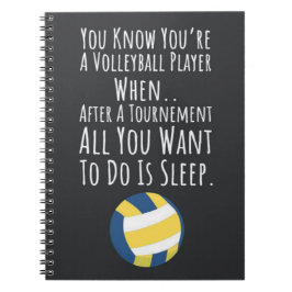 Black and White Volleyball Gift Ideas Team Player Anteckningsbok