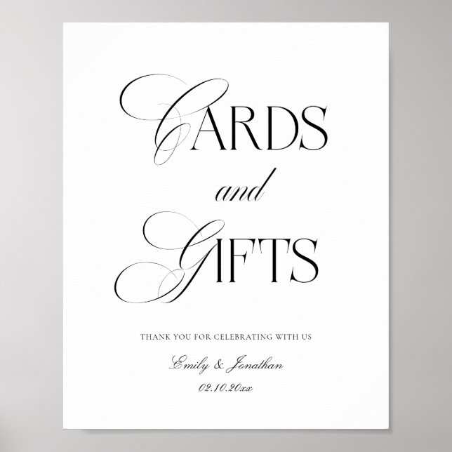 Black and White Wedding Cards and Gifts Poster (Framsidan)