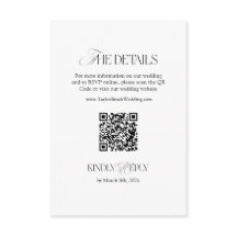 Black and White Wedding Details Qr Code