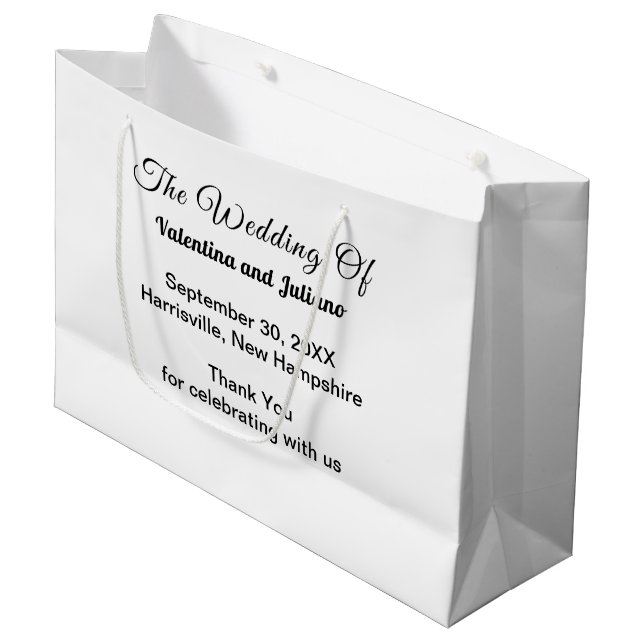 Black and White Wedding Gift Bag (Framsidan Vinklad)