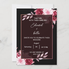 black and white wedding invitation inbjudningar