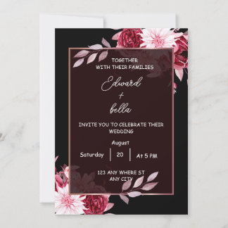 black and white wedding invitation inbjudningar