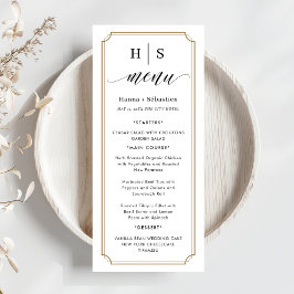 Black and White Wedding Menu Meny