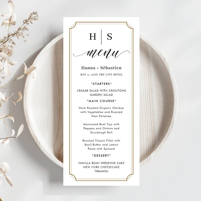 Black and White Wedding Menu Meny (Skapare uppladdad)