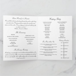 Black and White Wedding Program