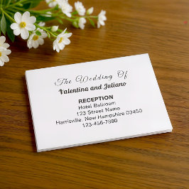 Black and White Wedding Reception Enclosure Card Tilläggskort