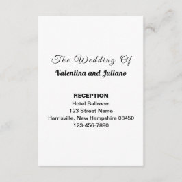 Black and White Wedding Reception Portrait Tilläggskort