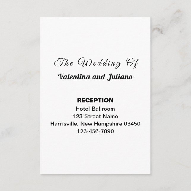 Black and White Wedding Reception Portrait Tilläggskort (Framsida)