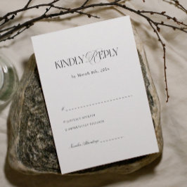 Black and White Wedding RSVP  Tilläggskort