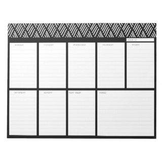 Black and White Weekly Desk Planner Anteckningsblock