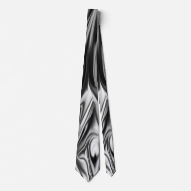 Black and White Whorl Silke Necktie Slips (Framsida)