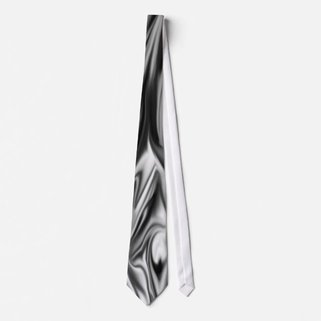 Black and White Whorl Silke Necktie Slips (Framsida)