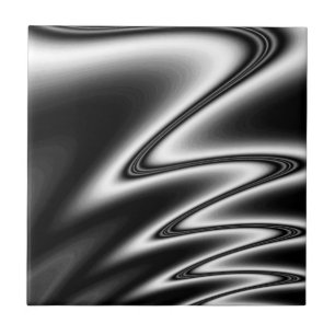 Black and White Wiggle Kakelplatta