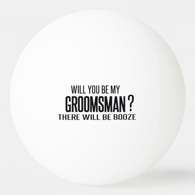 black and white will you be my groomsman? wedding  pingisboll (Framsidan)