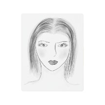 Black and White Woman Face Sketch for Gallery Wall