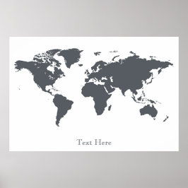 Black And White World Map Posters 10 Personalized