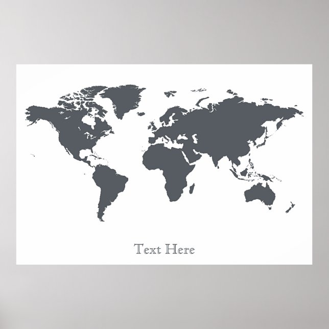 Black And White World Map Posters 10 Personalized (Framsidan)