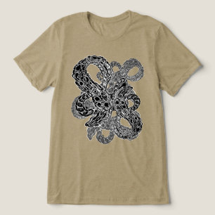 Black and White Writhing Surrealist Abstrakt Art T Shirt