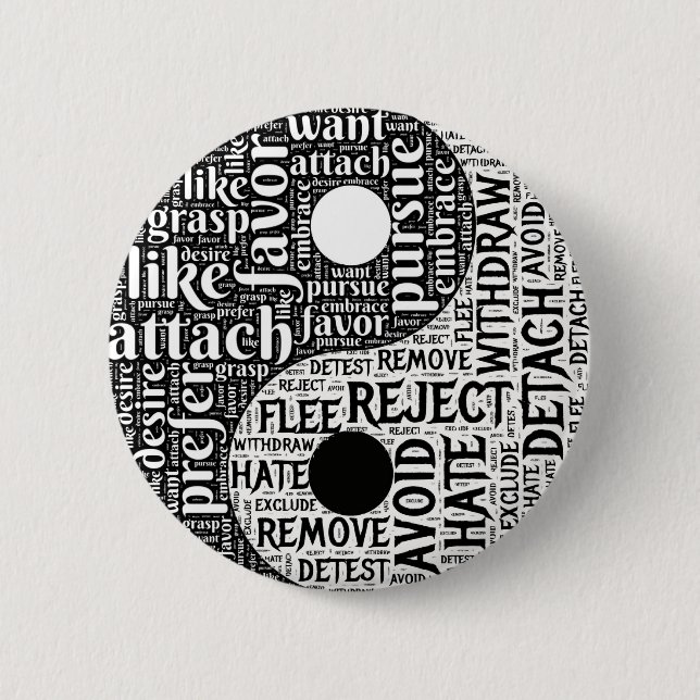 Black and White Yin and Yang Opposites Knapp (Framsida)