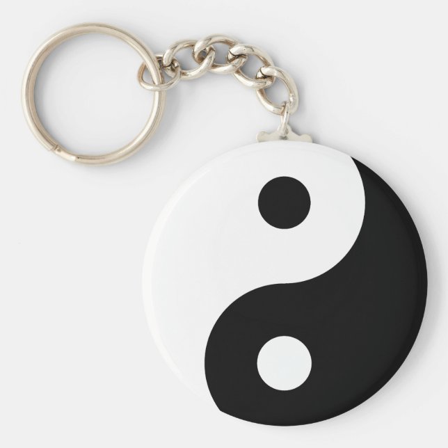 Black and White Yin Yang Keychain Nyckelring (Framsidan)