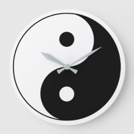 Black and White Yin Yang Stor Klocka