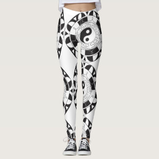 Black and White Ying Yang Mandala Leggings