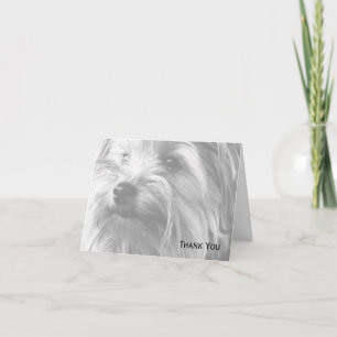 Black and White Yorkshire Terrier Yorkie Tack Kort