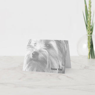 Black and White Yorkshire Terrier Yorkie Tack Kort