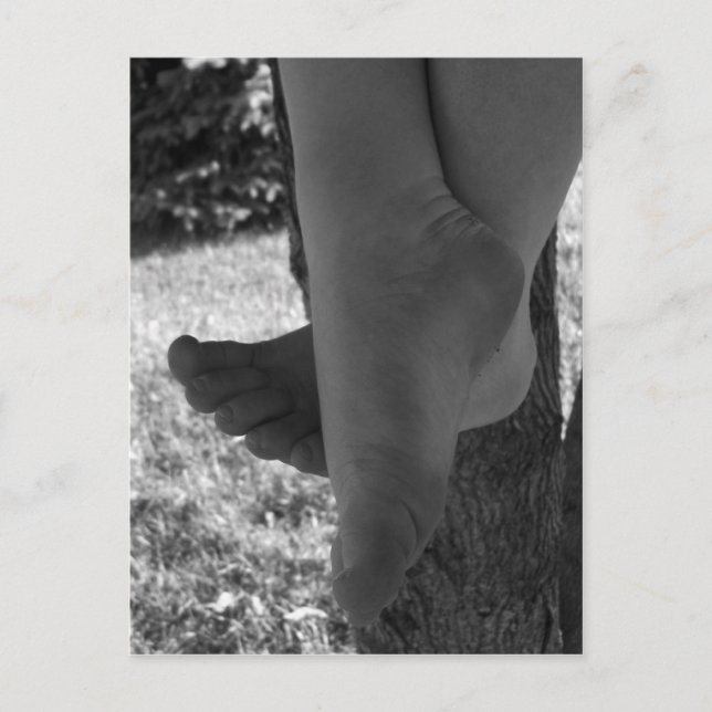 Black and White Young Feet Vykort (Framsida)
