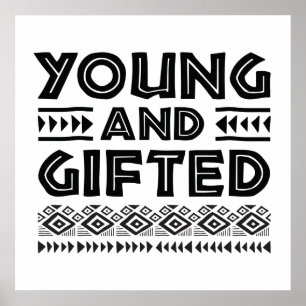 Black and White Young och Gifts African Graphic Poster