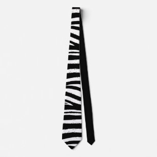Black and White Zebra Neck Tie Slips