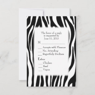 Black and White Zebra OSA med Entree Choice Kort
