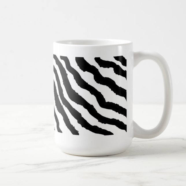 Black and White Zebra Rand Kaffemugg (Höger)