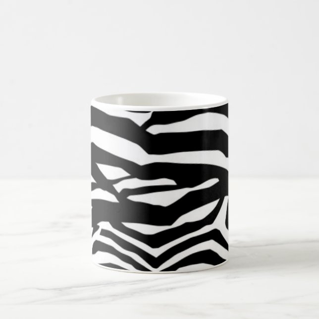 Black and White Zebra ränder Kaffemugg (Center)