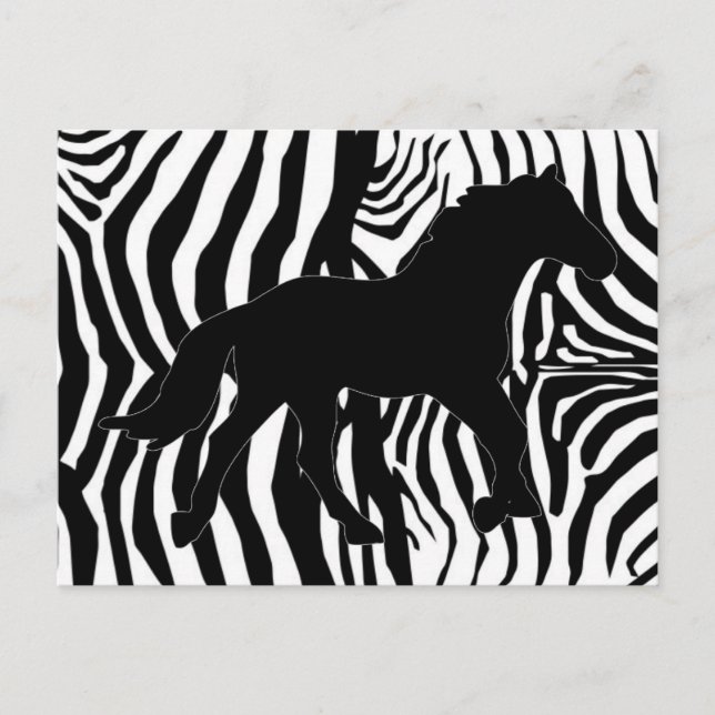 Black and White Zebra ränder Vykort (Framsida)