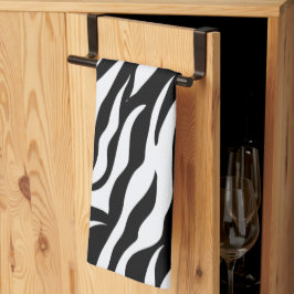 Black and White Zebra Stripe Pattern Animal Print Kökshandduk