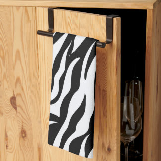 Black and White Zebra Stripe Pattern Animal Print Kökshandduk