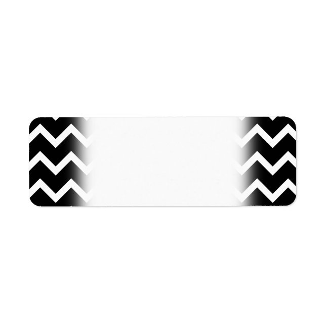 Black and White Zig Zag Mönster. Returadress Etikett (Framsidan)